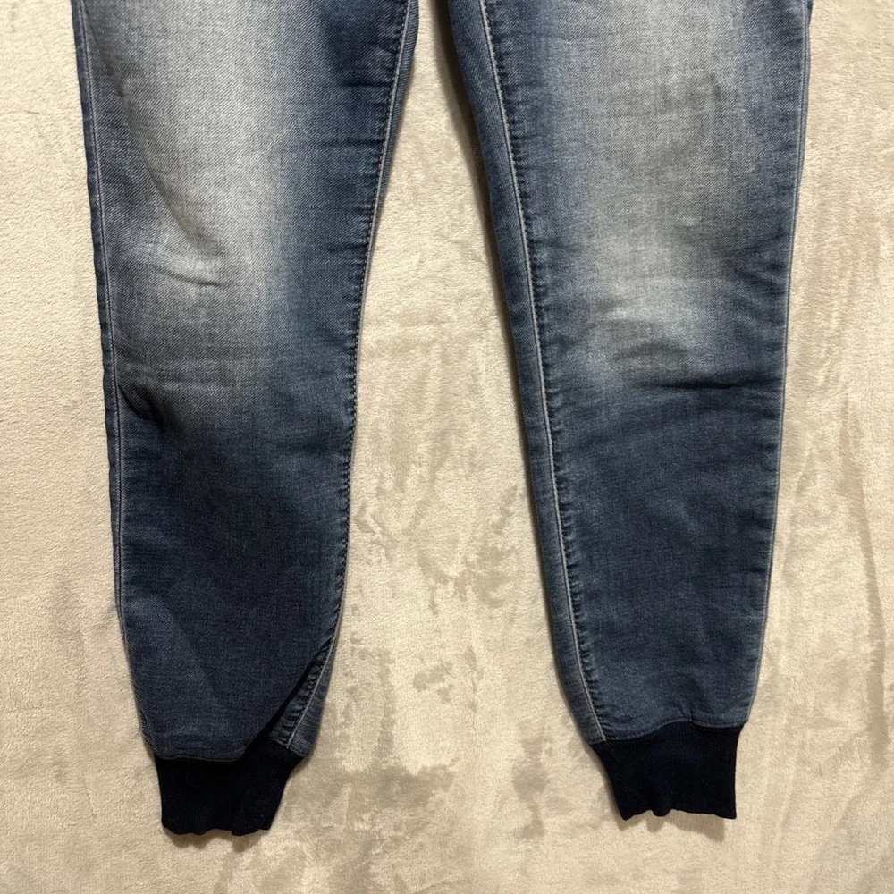 True Religion Men's 29 Blue World Tour Jean Drawstring Joggers Zippered Fly Logo